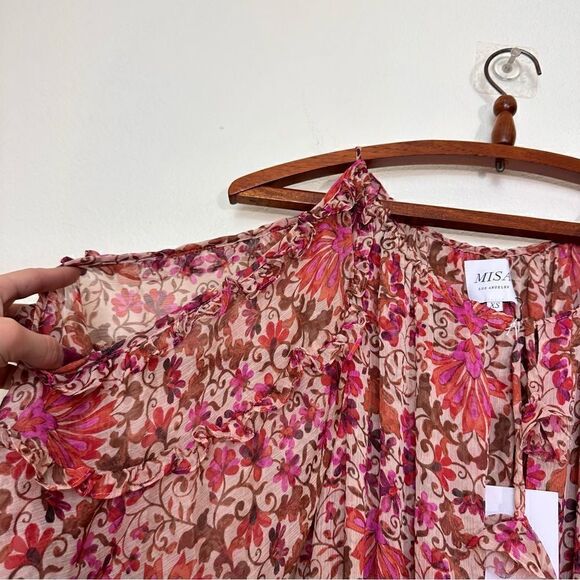 MISA Laila Maxi Cutout Dress in Hibiscus Flora Size XS - Picture 8 of 11